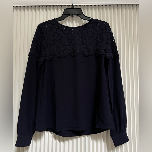 Lulus Picture This Navy Blue Long Sleeve Lace Top - Picture 4 of 9